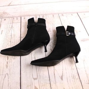 Stuart Weitzman Black Kitten Heel Booties 8 1/2 AA